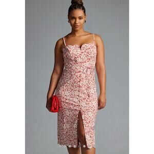 Anthropologie Slim Scalloped Front-Slit Corset Dress NWT 20W